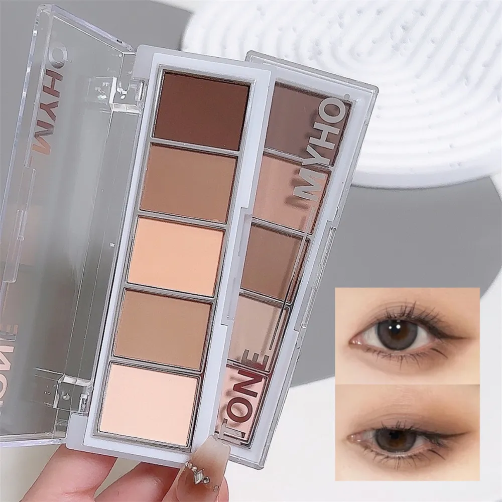 5-color Eyeshadow Palette Matte Natural Brown Portable Bronzers Cosmetic Contouring Shadow Earth Color Eye Shadow Makeup Palette