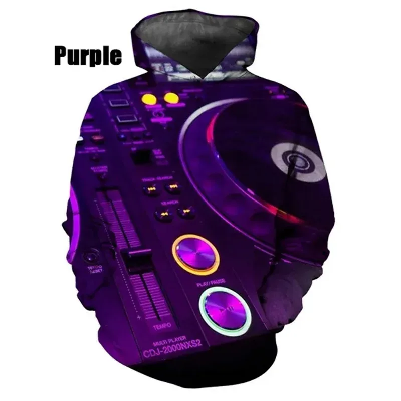 Yeni Moda 3D Baskı DJ Desen Kapüşonlular Erkekler Için Rahat Kazak Tişörtü Üstleri erkek streetwear Büyük Boy Kapüşonlular Ropa Hombre