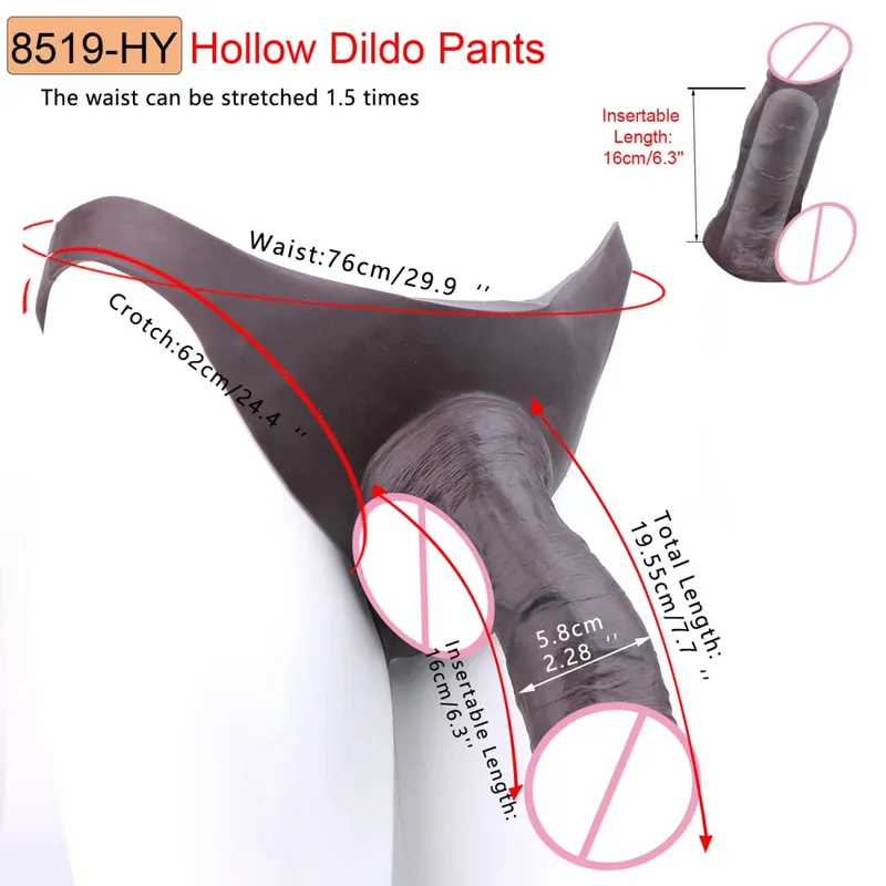 Pantalon gode creux à gros nœud pour hommes adultes, manchon de pénis à sangle, sous-vêtements pour Couples, plaisir sexuel, produits érotiques