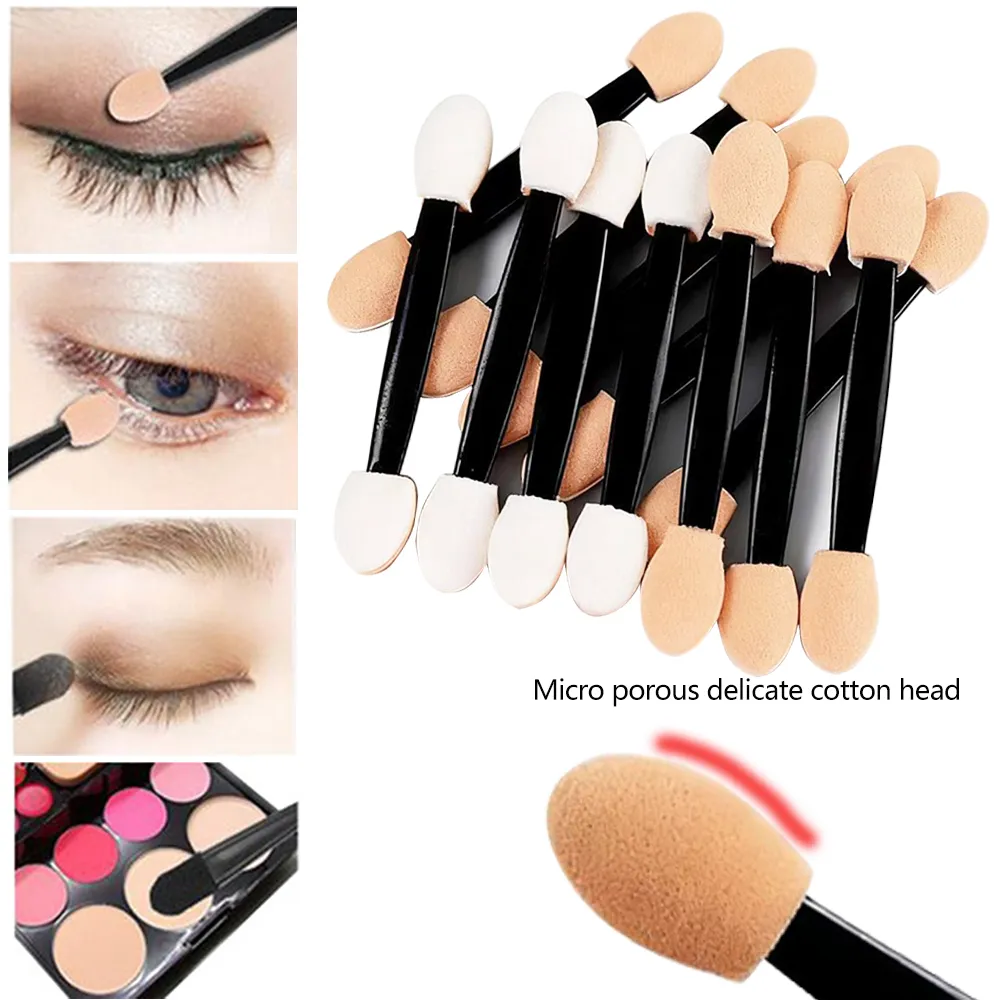 10/30/100pcs Double Ended Eyeshadow Brush Eyeshadow Applicators 6.2cm Makeup Sponge Brushes For Women Cosmetic Beauty Tool