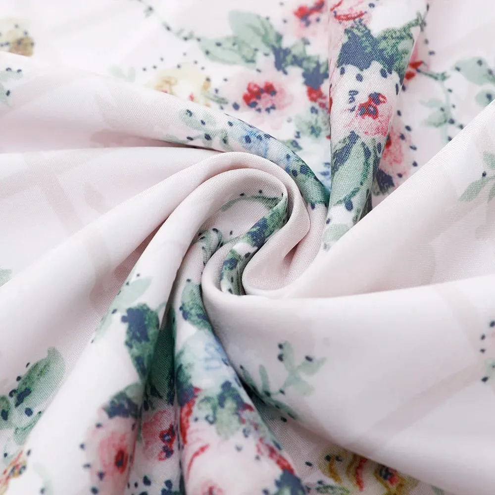 Suninheart เสื้อผ้าฤดูร้อนสำหรับผู้หญิง Midi ชุดที่สง่างาม 2025 สินค้าใหม่ชุดวันหยุดพิมพ์ลายดอกไม้สีขาว