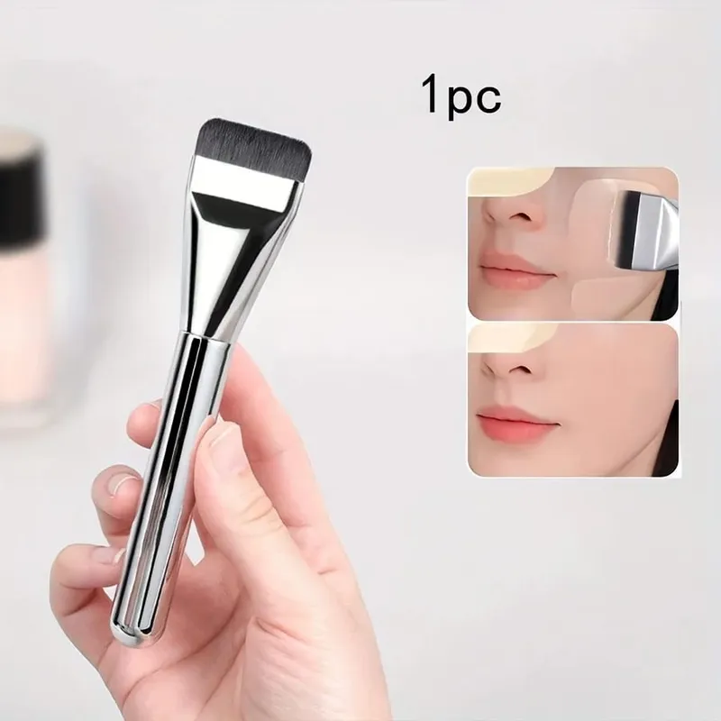 1/2Pc Multi-Use Foundation Ultra-Fine Hypoallergenic Nylon Bristle Oval Foundation Brush - Perfect for Face Contouring — image 8
