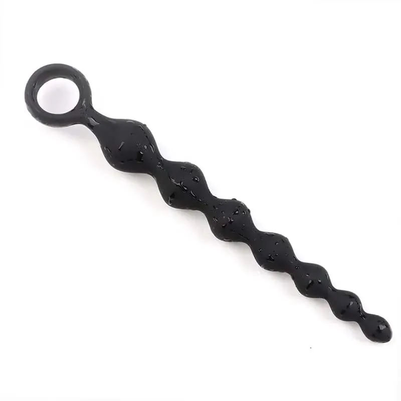 Soft Silicone Anal Dildo with Heart Beads Big Balls G-Spot Stimulating Butt Plugs for Couples Adult Sex Toy Sexy Anal Plug