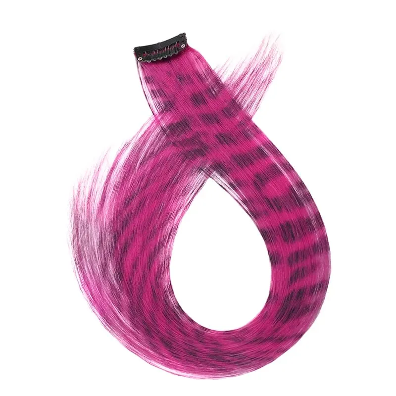 18 inch synthetic feather colored hair extensions with color integrated hair clips and wigs suitable for women's party outfits — image 10