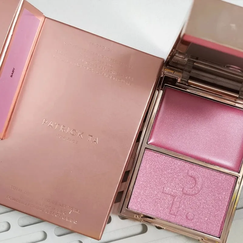 Patrick 2 in 1 Cream & Powder Blush Palette Dual Cheek Blush Duo Lasting Natural Brightening TA Makeup Cosmetics She's That Girl