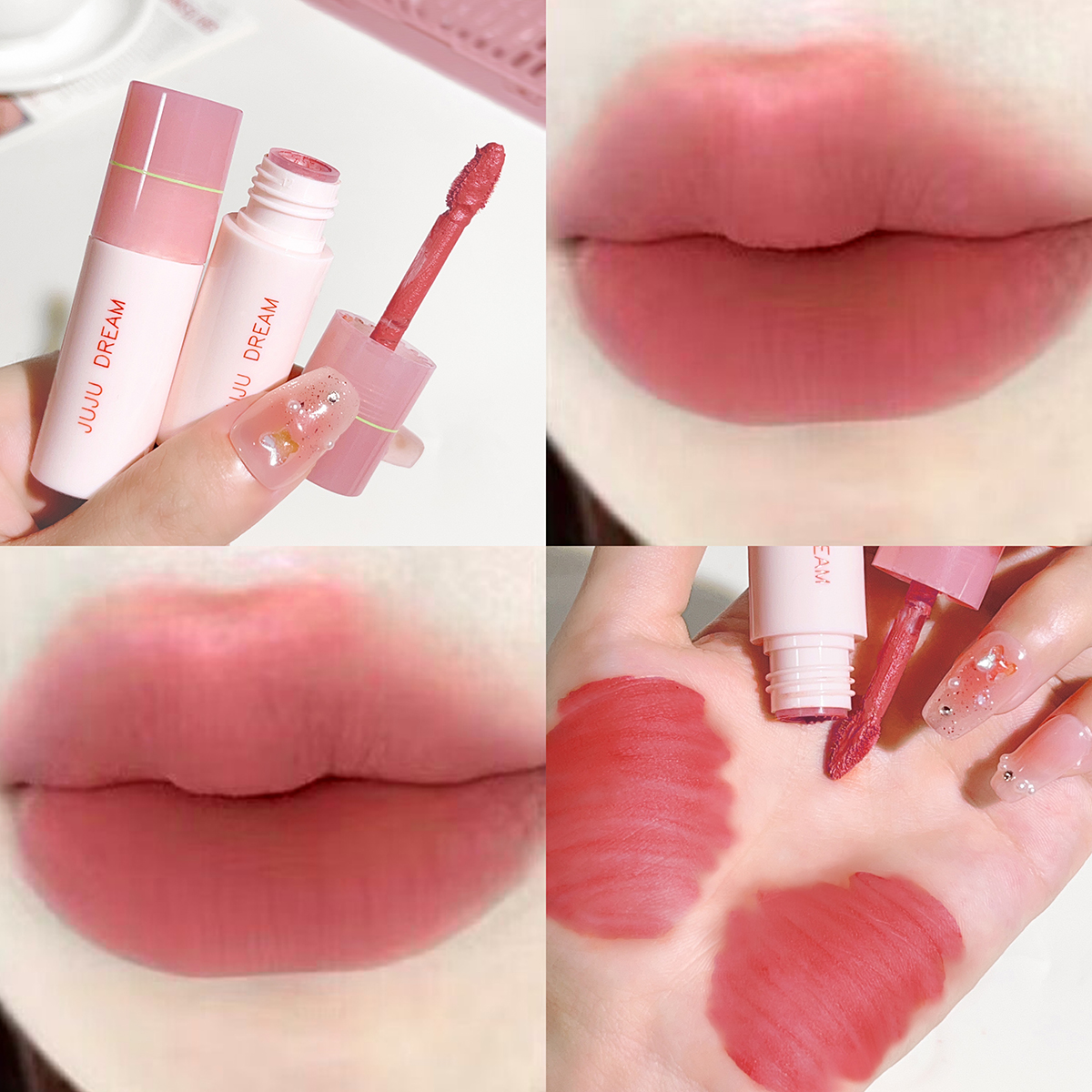 Soft mist milk coffee small milk tube lip glaze air-sensitive white mist velvet matte lip glaze lipstick