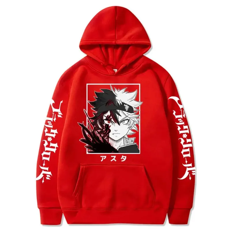 Black Clover Anime Men's Clothes Hoodie Sweatshirts Harajuku Manga Asta Oversized Winter Long Sleeve Streetwear Hoodies — image 5