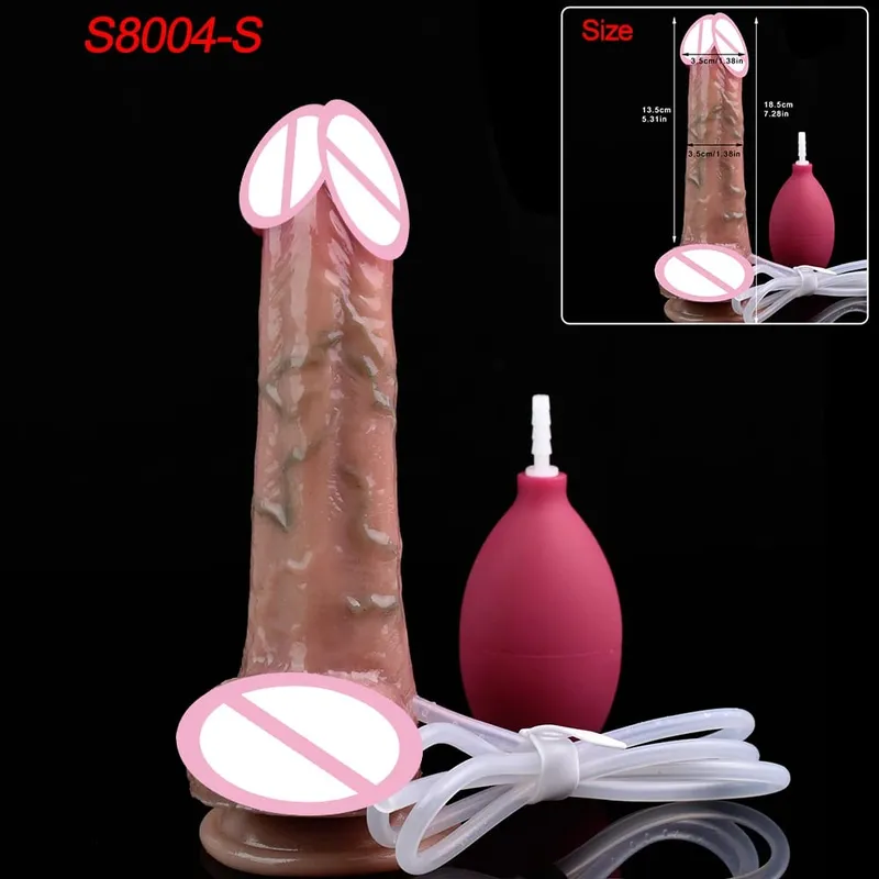 Deep Veins Ultra Squirting Dildo Silicone Skin Touch Long Ejaculating Butt Plug For Men Women G-Spot Stimulate 18+ Sex Toys