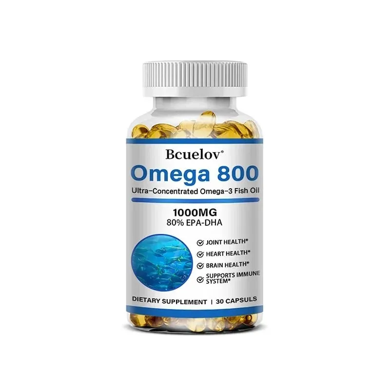 Bcuelov Fish Oil Omega 3 Supplements 1000mg Softgels Omega 3 Fish Oil for Healthy Heart Brain Support 30/60/120 Capsules