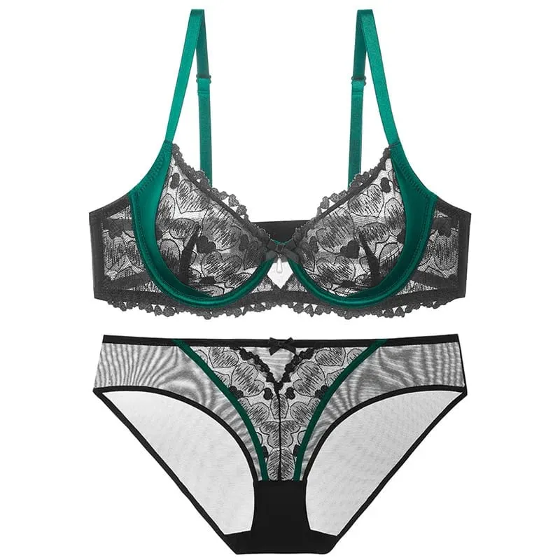 Sexy Lingerie Bra & Panty Set Sheer Floral Lace Teddy Ultra Thin Soft Comfortable Women Nightwear S-3XL Christmas Gift MOYISU — image 8