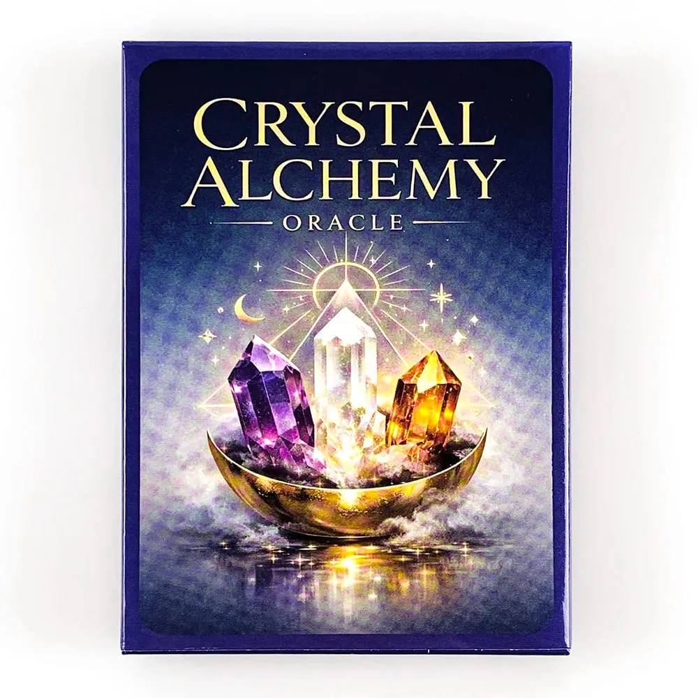 Crystal Alchemy Oracle Cards Divination Deck Crystal Healing Spiritual Guidance Tarot Board Game For Fate Reading Witchcraft