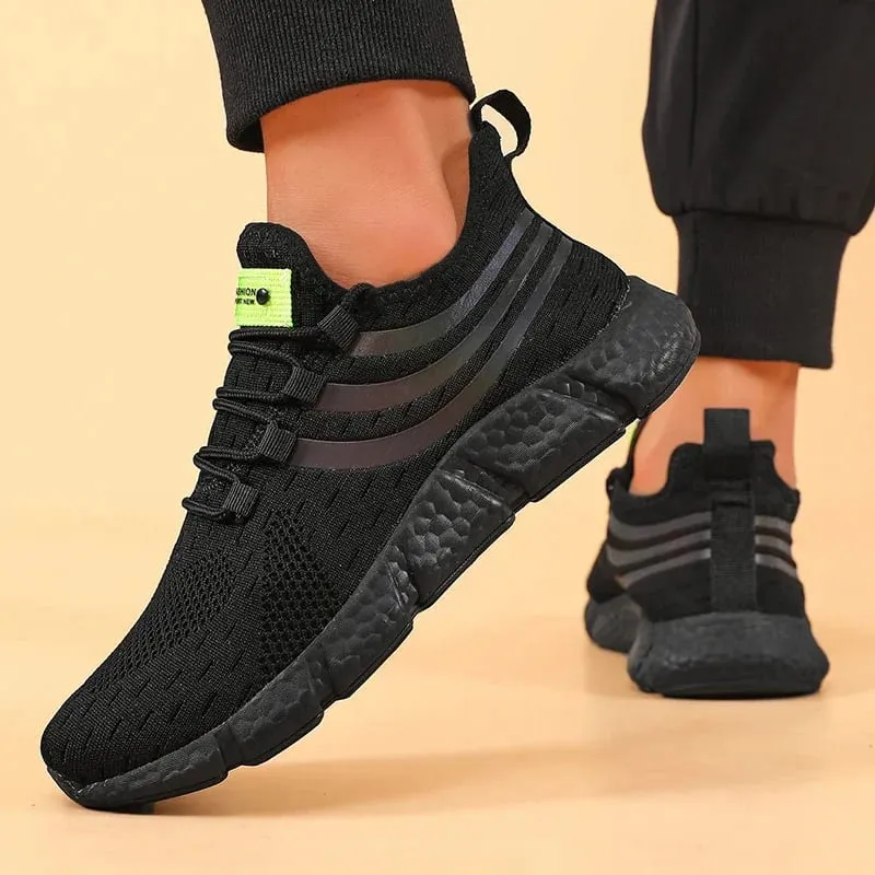 Comfortable Men's Running Shoes Summer Mesh Breathable Lightweight Outdoor Tennis Shoes Fashionable Versatile Balanced Sneakers