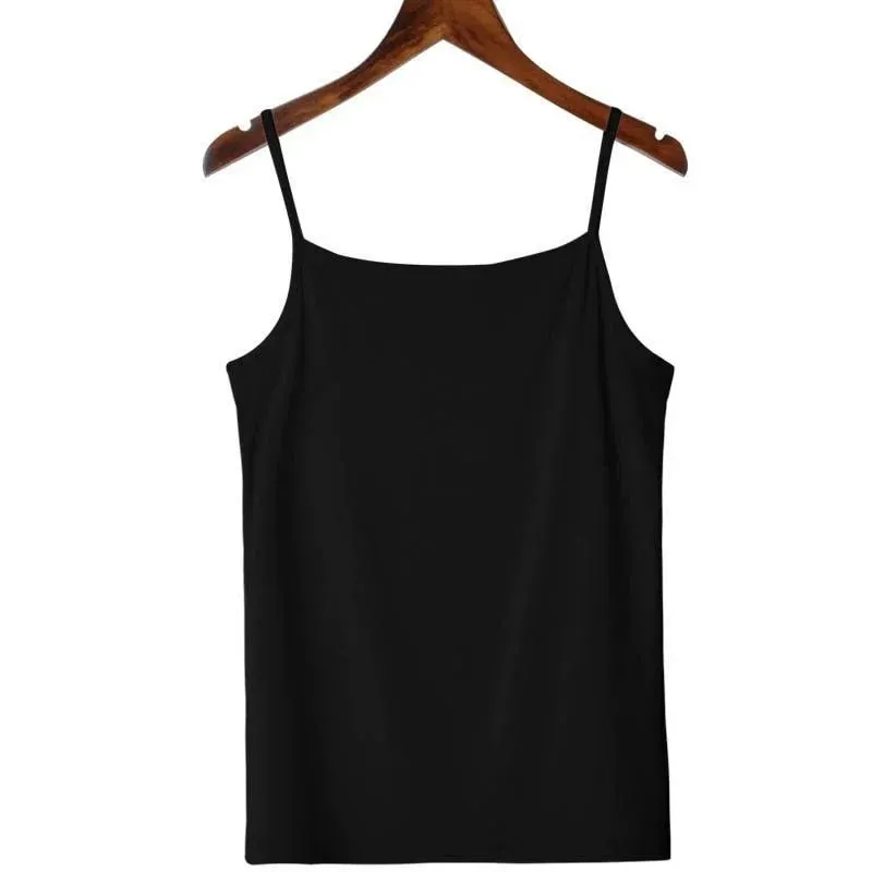 Düz Renk Kolsuz Kaşkorse Yelek Rahat Temel Ince Tank Top Tüm Maç Günlük Kadın Yaz Moda streetwear üstleri iç çamaşırı