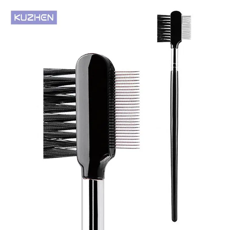 1PC Eyelash Brush Eyebrow Comb Makeup Brushes Professional Dual Makeup Tool maquiagem Black Kabuki Wood Beauty — image 1
