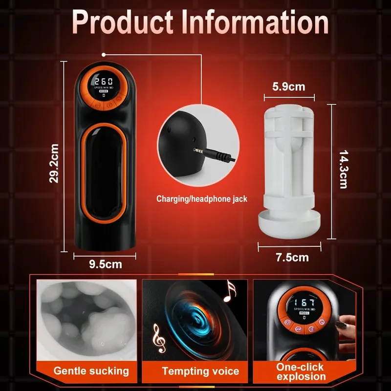 Automatic Telescopic Sucking Masturbator Cup With LED Display Vagina Masturbation Blowjob Sex Machine Adults Sex Toys for Men
