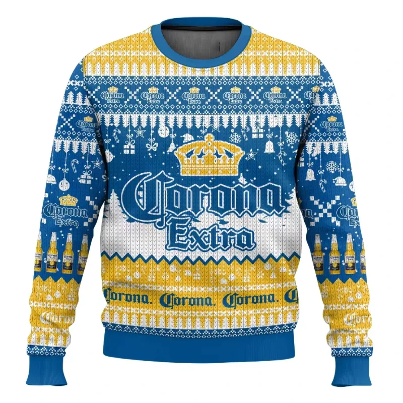 Suéter feio de cerveja Corona Natal cerveja feliz bebendo gifte de Natal masculino e feminino بالإضافة إلى حجم سترة أنيقة