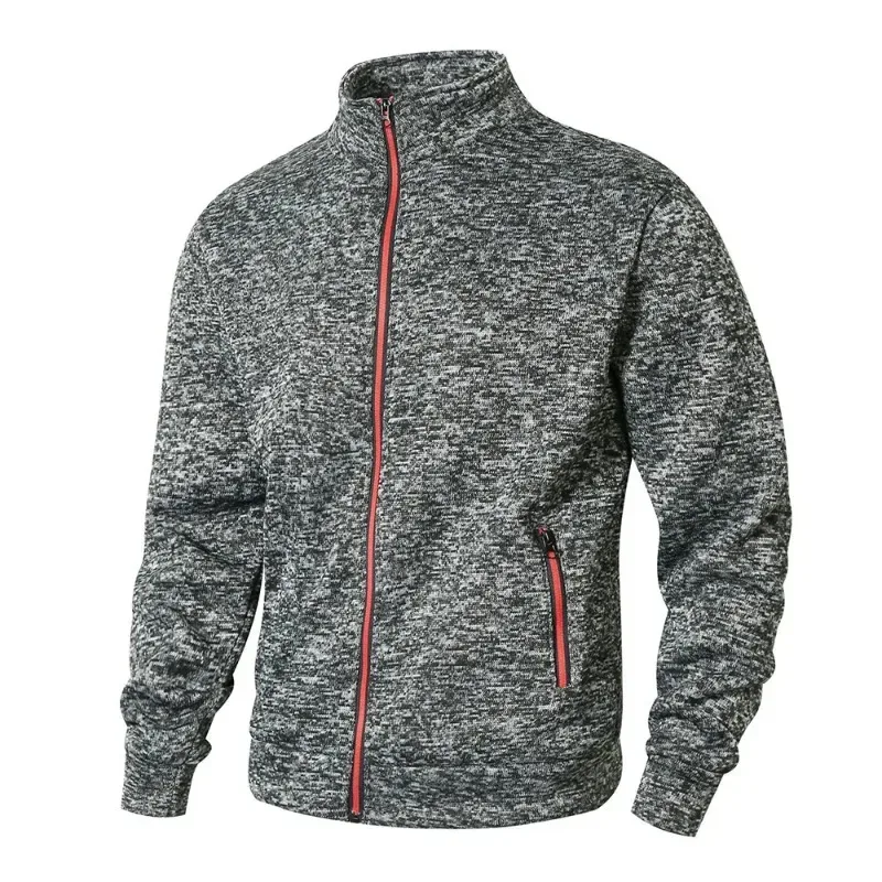 Panlalaking Stand Collar sweatshirt kaswal na zipper Cardigan Jacket sa labas ng Long Sleeve Solid Color Pullover Magaang Streetwear
