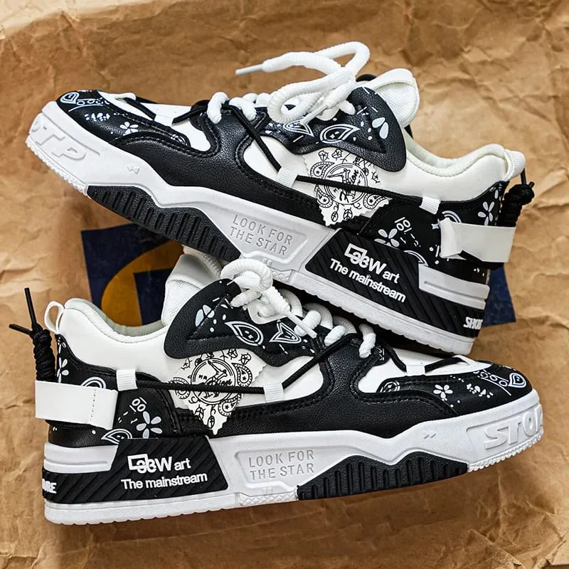 Sneakers Outdoor Sports Men's Lace-up Fitness Skate Shoes Casual Basketball Shoes Comfortable Soft Sole Large Size