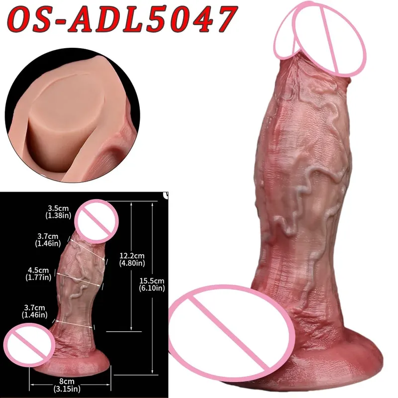 47cm realistická dlouhá dilda s dvojitou hlavou anální vaginální stimulátor Sexuální hračka s přísavkou pro lesbické páry Gay Muži Nástroje pro dospělé