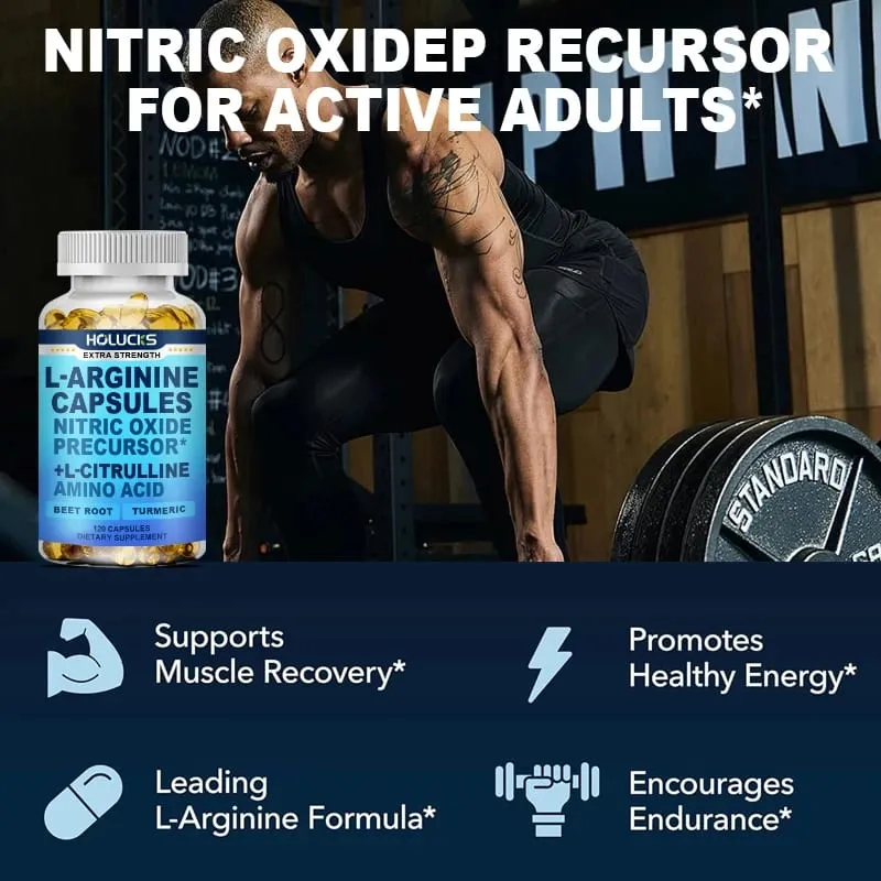 Nitric Oxide Precursor Capsules with L-Arginine & Turmeric Support Heart Wellness Reduce Fatigue & Build Lean Muscle — image 6