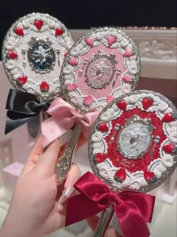 Flower Knows Handheld Makeup Mirror Air Cushion Comb All Series Relief Pattern Limited Color Makeup Tool Kit