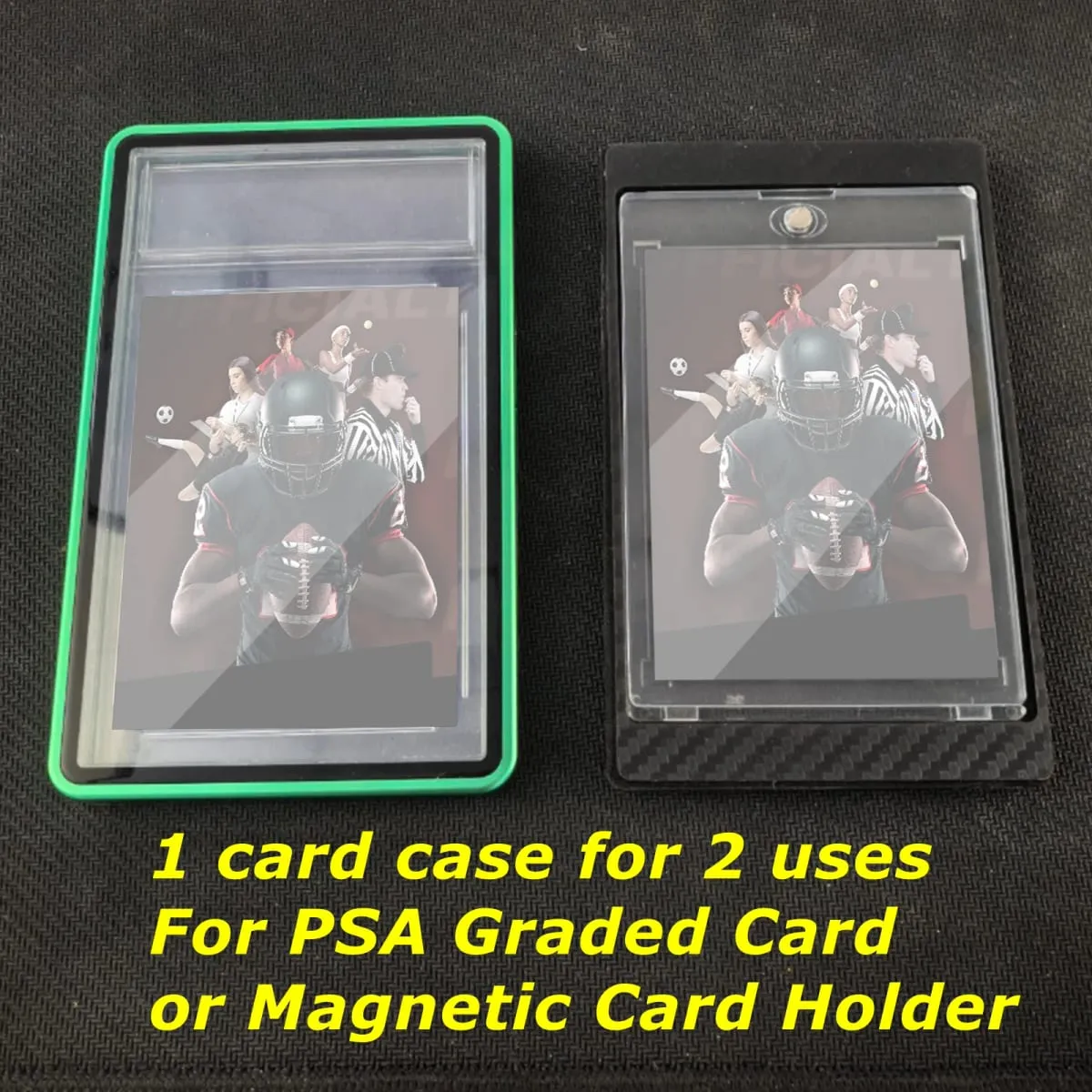 2 in 1 Guard Protector Display Case Aluminum Bumper Sleeve for PSA CGC Graded Sports Trading Card Slab Magnetic Card Holder