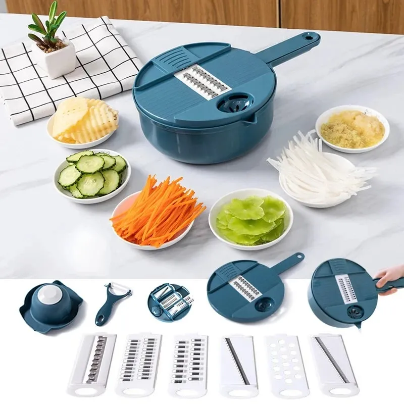 New 7/9 in 1 Vegetable Cutter Multi-Functional Potatoes Manually Cut Shred Slicer Grater Kitchenware Acceesories Tools
