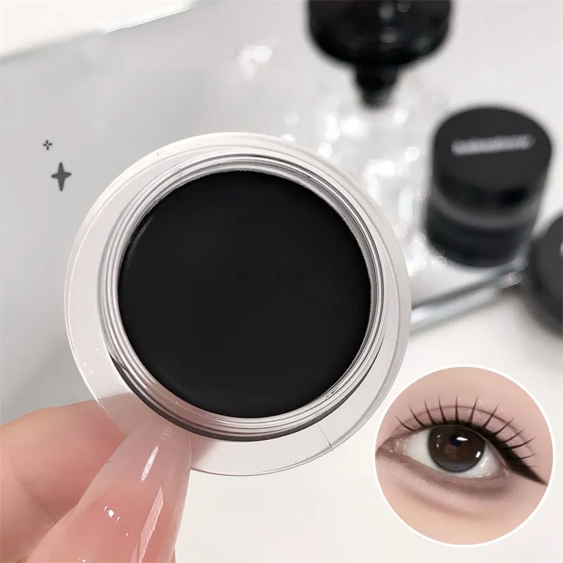 Matte Black Eyeliner Cream Waterproof Big Eyes Beauty Cosmetic Long Lasting Smooth Brown Eyeliner Gel Eyeshadow Eye Liner Makeup
