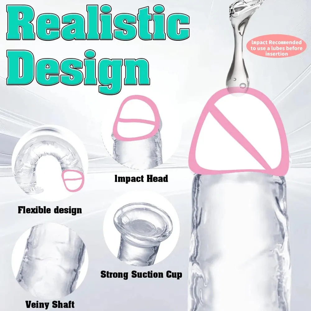 Transparent Big Dick 6 Sizes Realistic Jelly Dildo Soft Vaginal Masturbators Women Gay Penis Anal Sex Toys Suction Cup — image 4