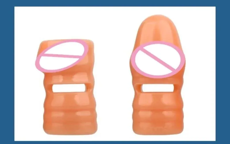 2ks/sada Silikonový návlek na penis Opakovaně použitelný prodlužovací kondom Odložení ejakulace G Bod Anální sexuální hračky Pro muže Bez vibrací Sex Shop — image 7