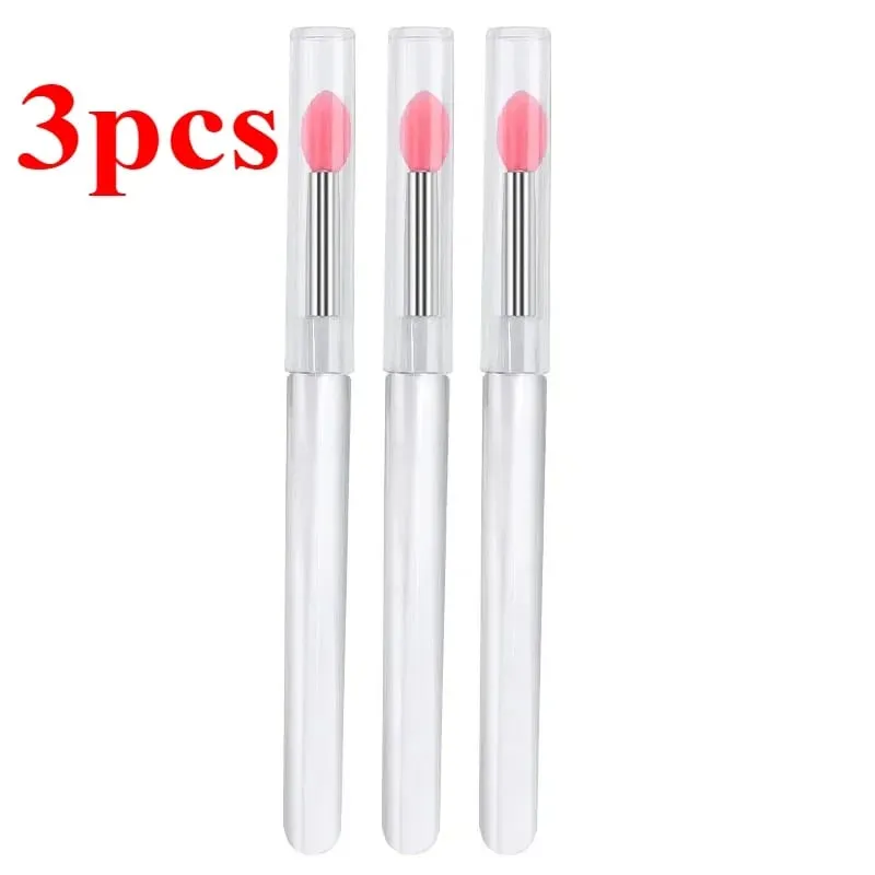 3/5/10Pcs Soft Silicone Lipstick Brush Lip Stick Applicator Portable Clear Handle Clean Microbrush Lipgloss Beauty Tool