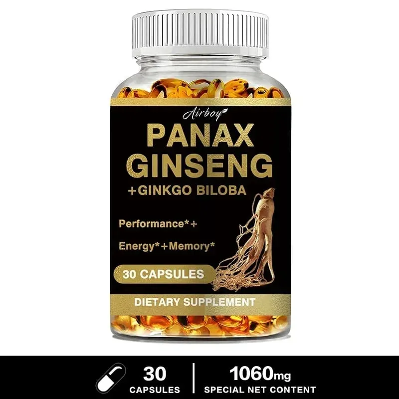 Panax Ginseng + Ginkgo Biloba - Immune Support Enhance Physical Performance Improve Memory and Maintain Overall Health