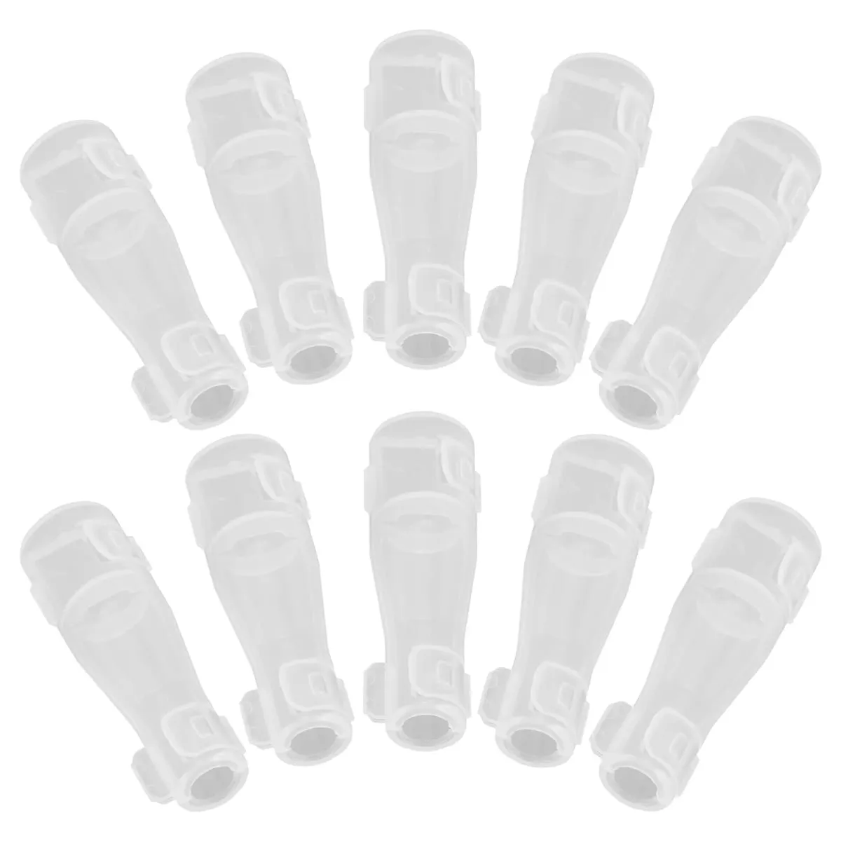 10Pcs Clear Plastic Makeup Brush Guards Dust Covers for Round Brushes Tool Protection and Organization