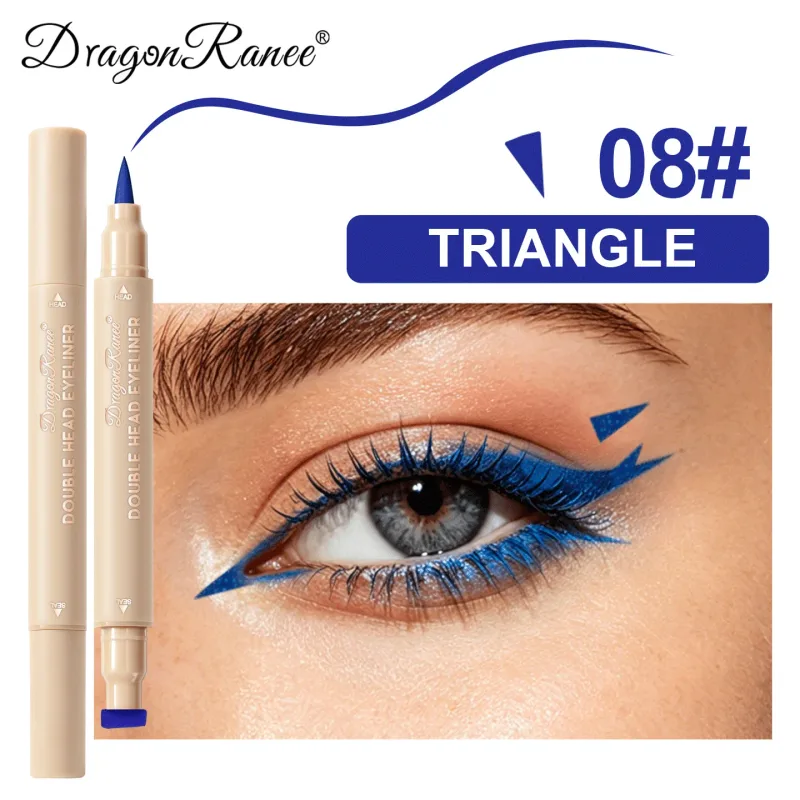 2-in-1 Double Ended Stamp Seal Eyeliner Quick Drying Waterproof and Sweat Proof Not Easy To Smudge Colorful Eye Makeup EyeLiner