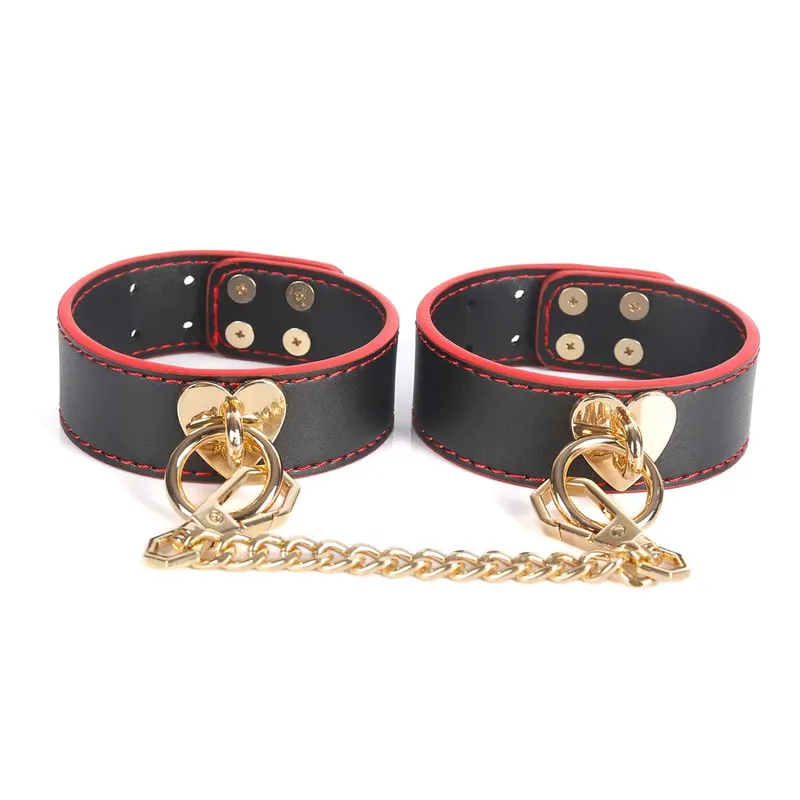 Slave Roleplay Set Leather Handcuffs Ankle Cuffs Ball Gag Mask Whip Collar Leash Sex Toys for Women Couples BDSM Bondage Kit