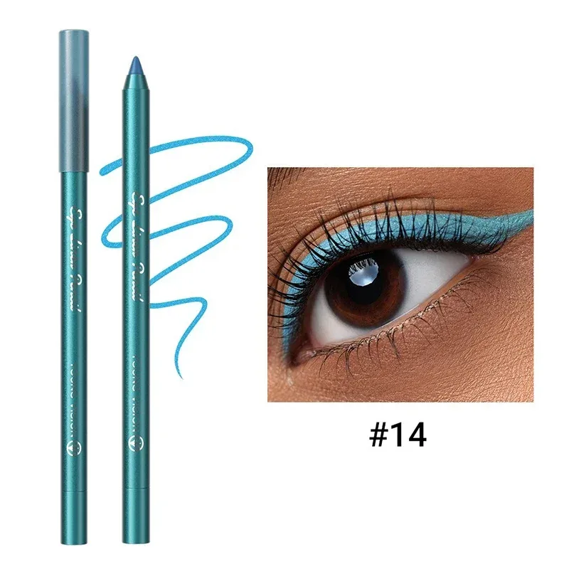 14 Color Eyeliner Pencil Pearlescent Matte Dark Purple Red Eye Liner Waterproof Long Lasting High Pigment Eyeshadow Makeup