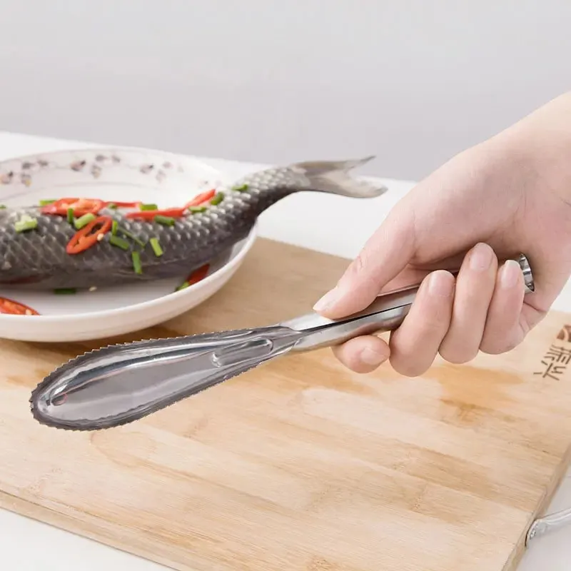 Fish Scaler Remover Cleaner With Sawtooth Easily Remove Fish Scales For Home Kitchen Fish Cleaning Seafood Tools Descaler