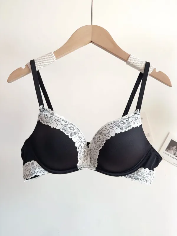 Women Sexy Leopard Print Lingerie Set Wireless Invisible Push Up for Small Breasts Adjustable A To C Cup sheer Lace Pure Style