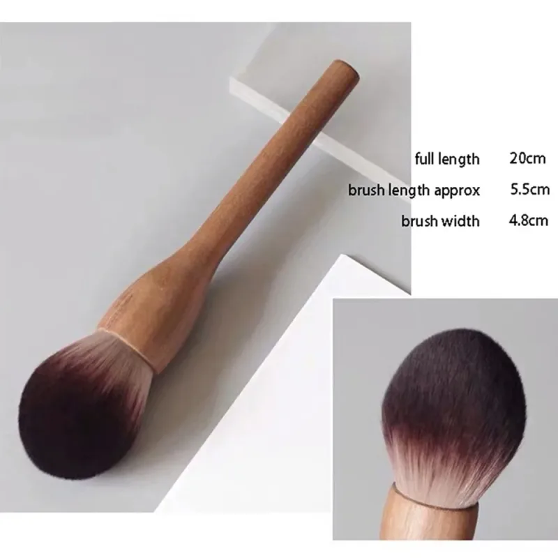 New Retro Wood Handle Makeup Brushes Super Soft Walnut Loose Powder Blush Foundation Contour Brush Cosmetic Makeup Tools