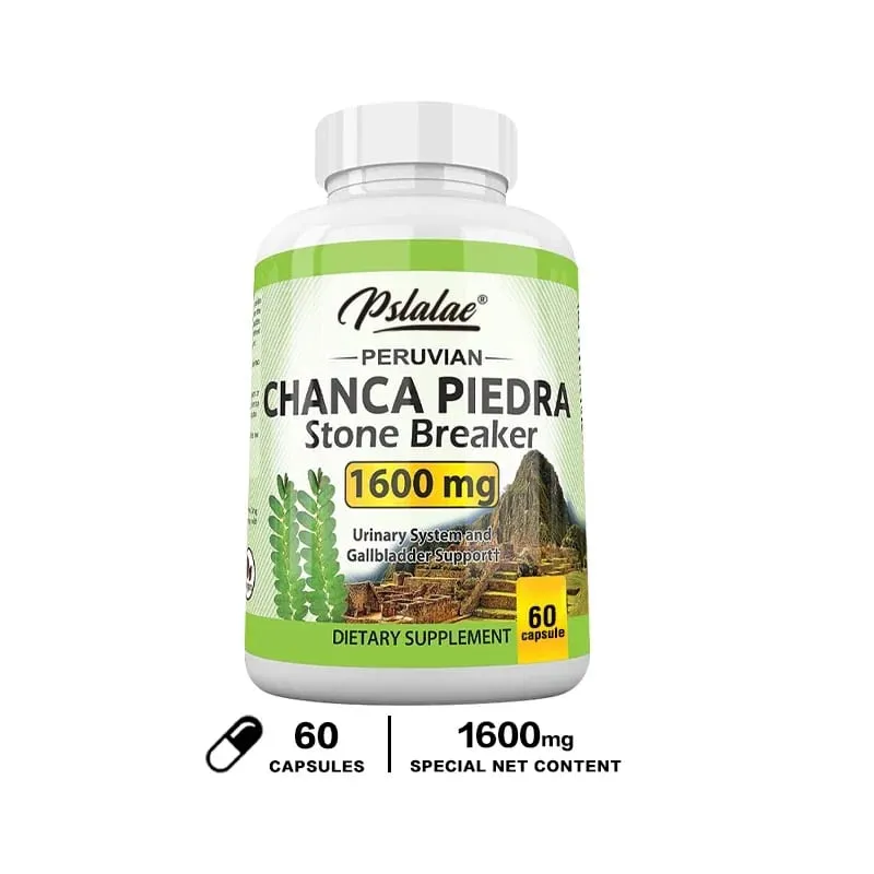 Chanca Piedra Capsules 1600mg - Soutien des voies urinaires Supplément sans OGM Écrasement des calculs rénaux