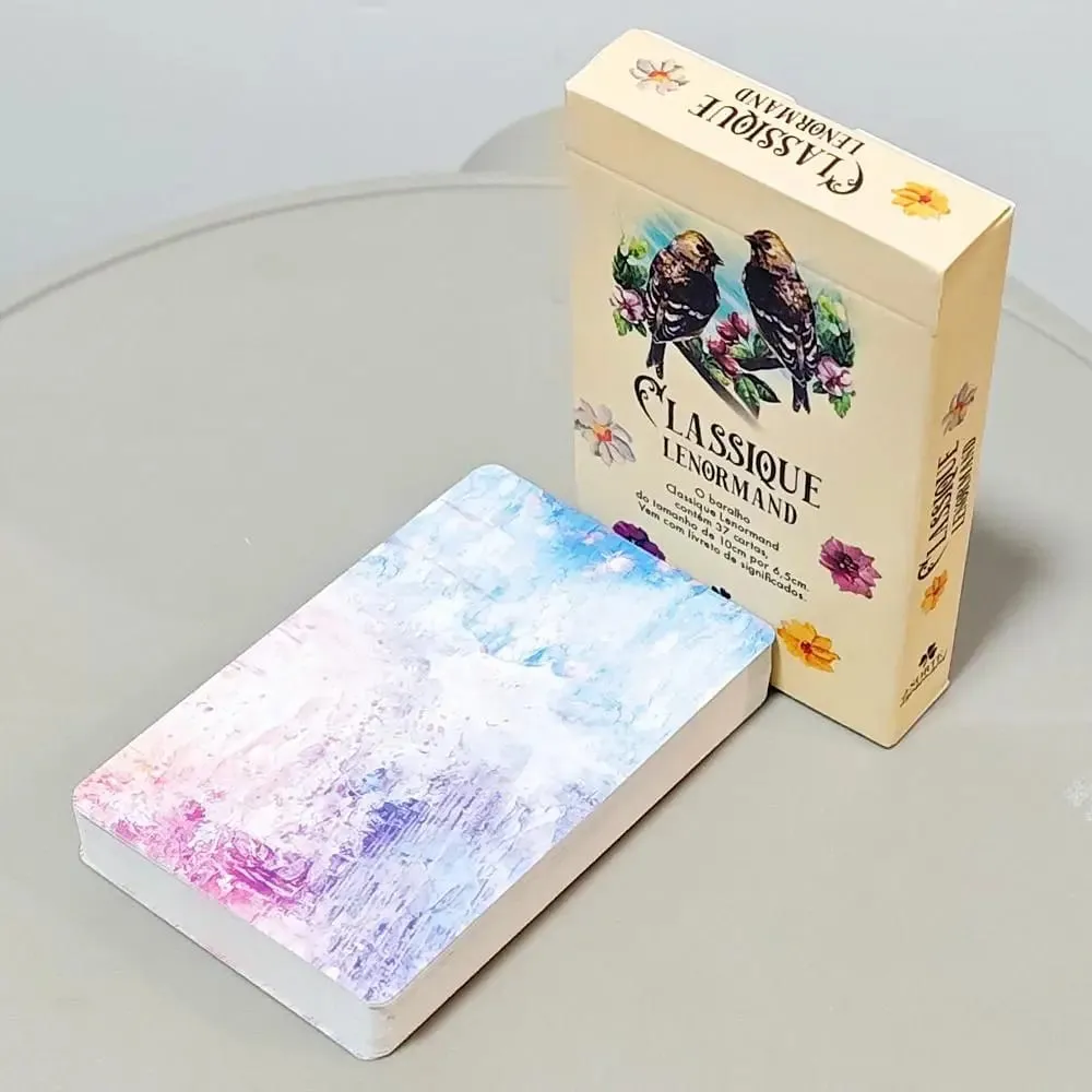 Classique Lenormand Deck 9*6cm - 37 Vintage Style Divination Cards - Classic Portuguese Edition Double-embossed Cardstock