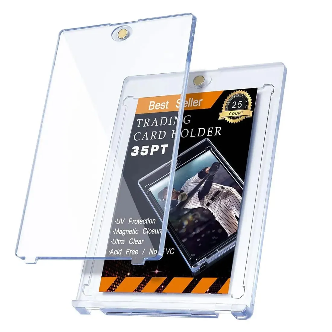 Magnetic Card Holder 35PT Support Set Protectors Hard Plastic Sleeves Trading Display Case For Pokemon Baseball Sports Yugioh