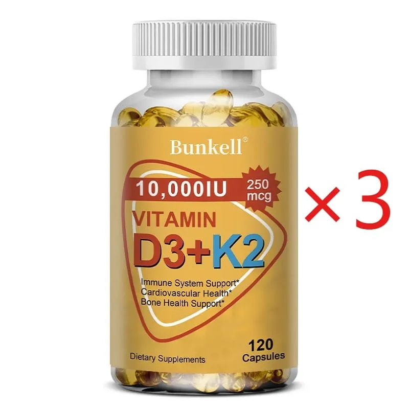 Natural Vitamin D3 K2 Softgels for Heart Joint and Bone Health D3 K2 Multivitamin Supplement