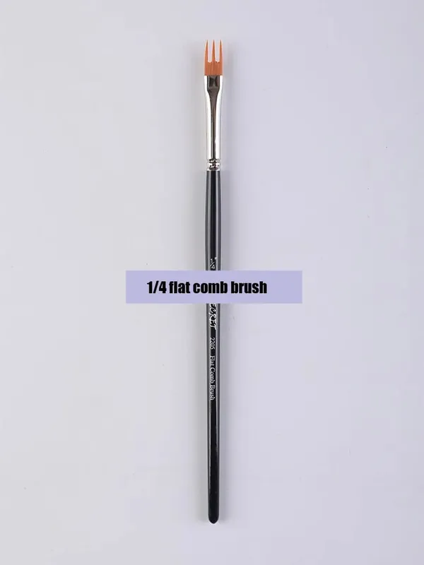 Professional 5 pcs Flat Comb Brush Nylon Paint Drawing Brushes Oil Artists Painting Brush Set For Artists Student — image 8