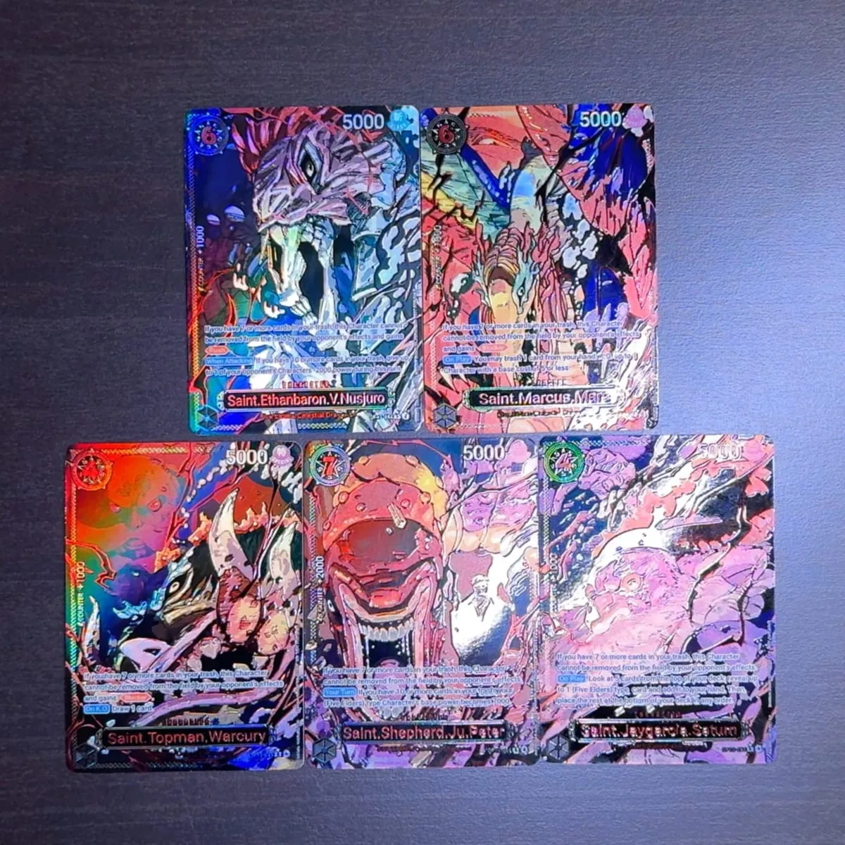 One Piece TCG OPCG English Character Card OP13 5 Siant Nusjuro Saturn Ju.Peter Warcury Mars Imu Deck Textured Foil Card — image 1