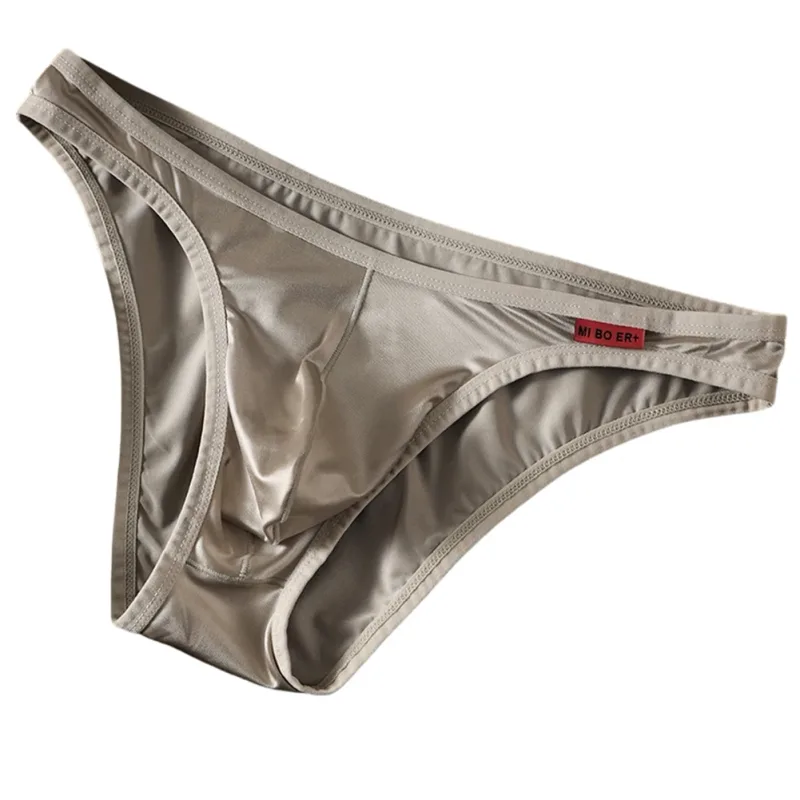 Mga Lalaking Satin-like Bikini Ice Silk Stretch Brief Pouch Lingerie Breathable Panties Seamless Underpants Japanese Thongs