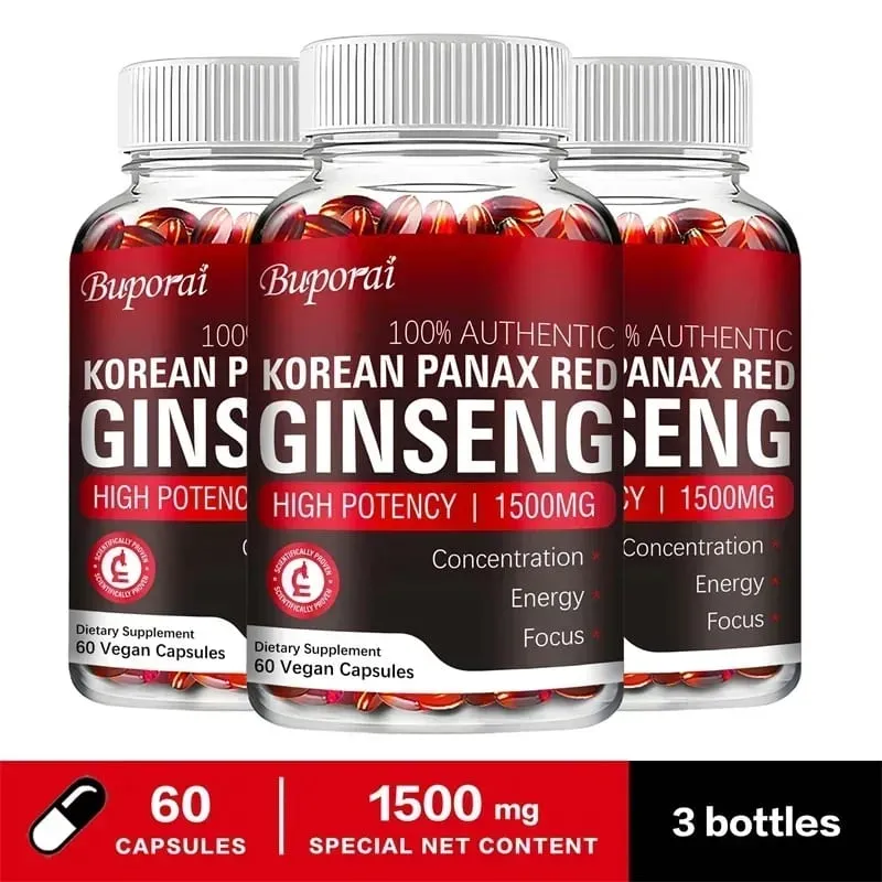 Korean Red Panax Ginseng Capsules - Increases Energy Mood Stamina & Performance Supports Mental Health — image 10