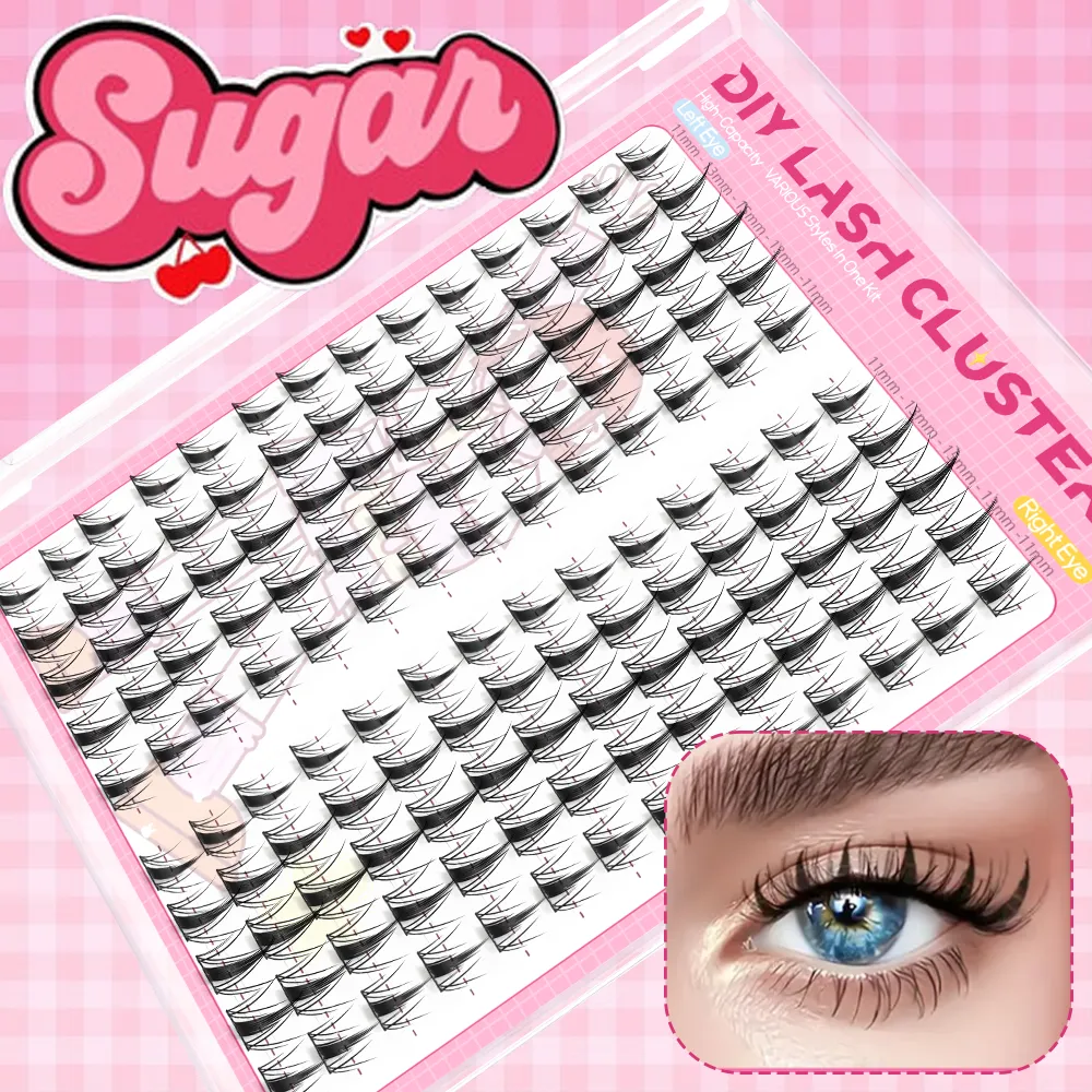 DIY False Eyelash Extensions C Curl 11-15mm Mixed Length Hare Style Reusable Easy to Create Charming Eye Makeup
