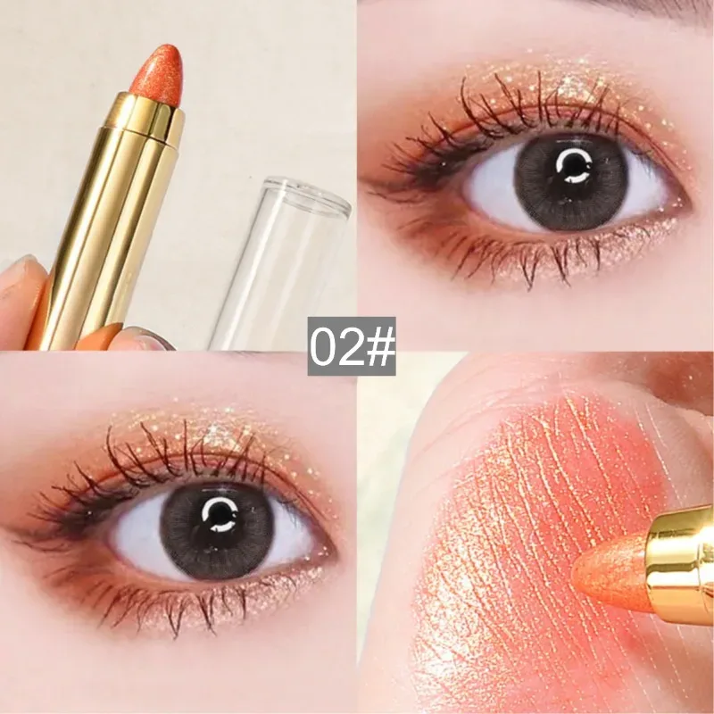6color Eye Shadow Pen Eye Makeup Lying Silkworm Pen Double-ended Highlight Pen Eye Shadow Stick Women's Micro-pearl Matte Makeup — image 7