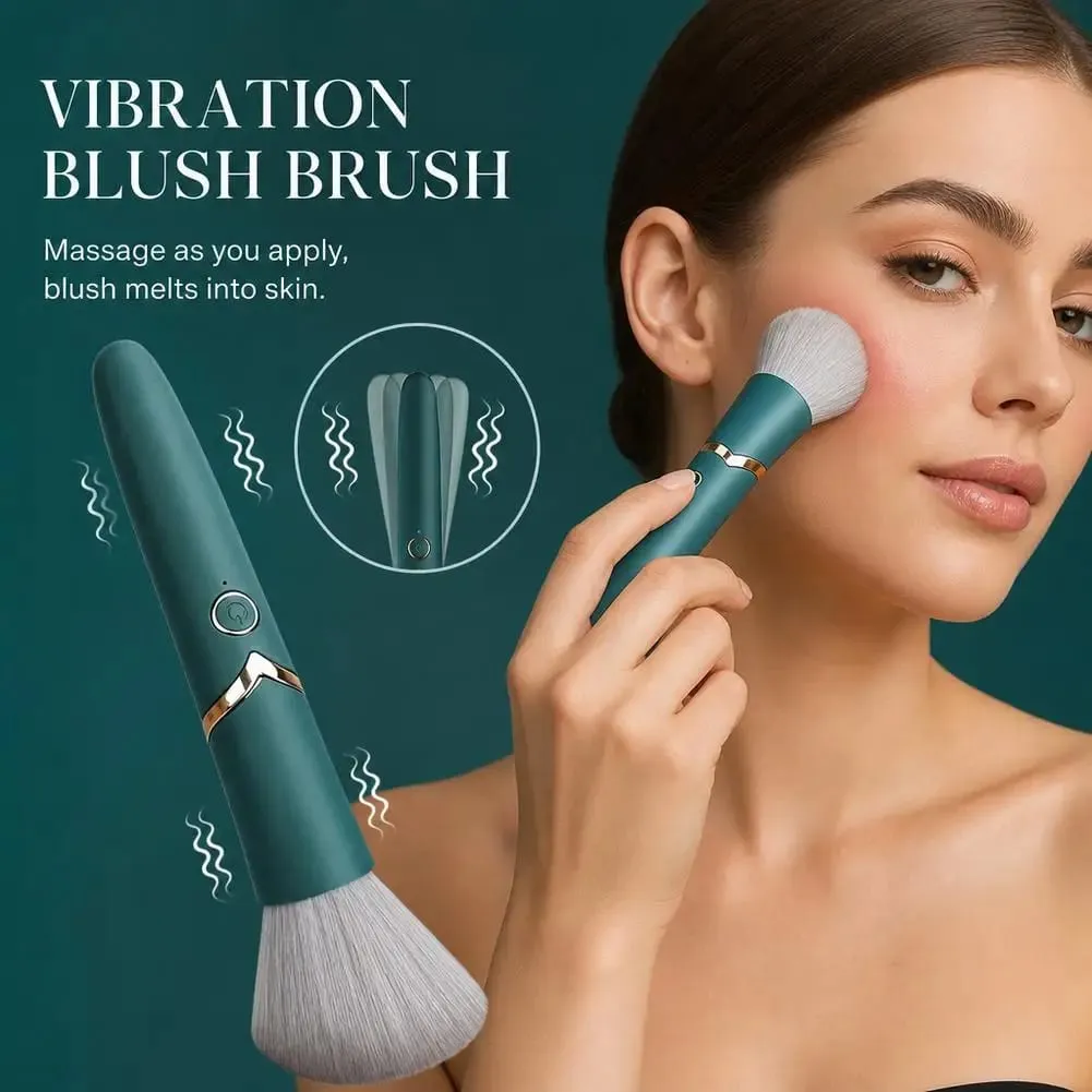 1PC 2 In 1 Electric Foundation Brush Vibration Makeup Brush Multi-Function Soft Fluffy Portable Rechargeable Detail Makeup Tools — image 3